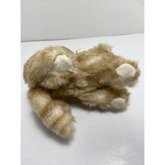 Vintage Unbranded Orange Tiger Kitten Plush  Small Hands Stuffed Animal 5.5 in - Picture 6 of 6